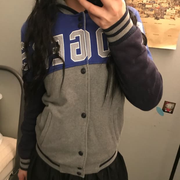 MLB 다저스 레터링 누빔 후드 자켓