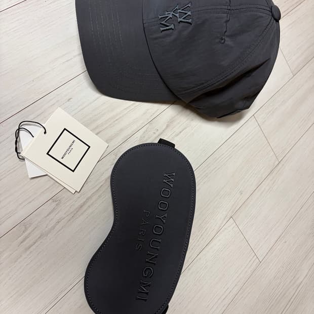 정품 우영미 아이패치 볼캡 모자 그레이