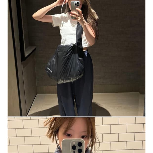 포츠포츠 푸퍼백 크로스백 블랙