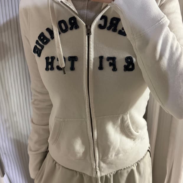 아베크롬비 화이트 후드집업 s