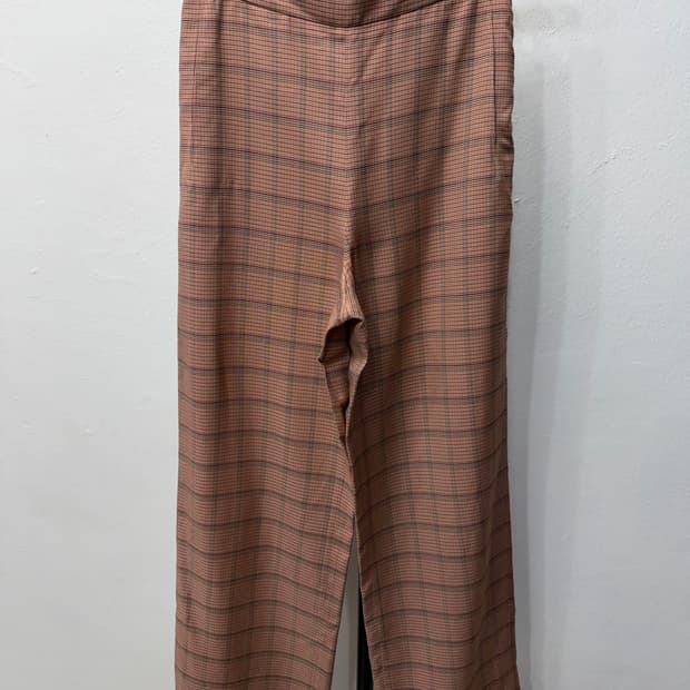 정품) TIME 타임 한섬 여성 체크 무늬 와이드 팬츠 64