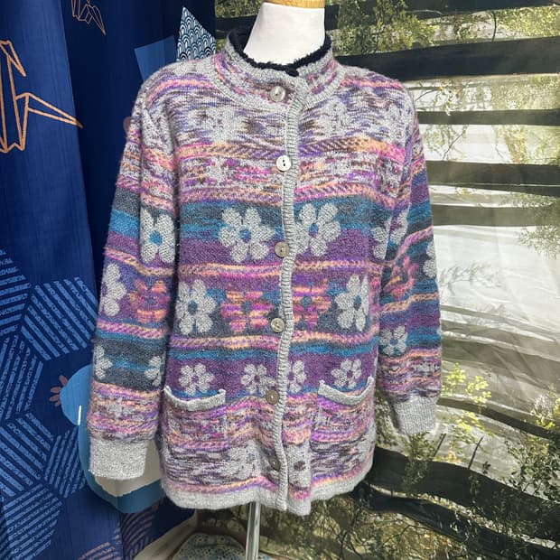 빈티지 무지개떡 히피 에스닉 아우터