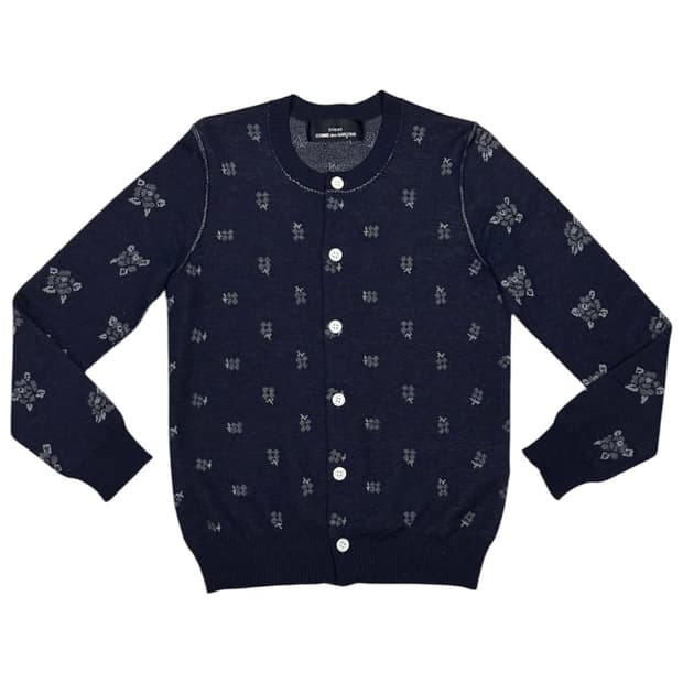 2018 꼼데가르송 두가지의 꽃 패턴 울 가디건 자켓