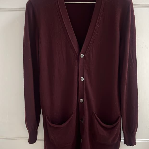 꼼데가르송 Tricot 버건디 롱 가디건 44,55 정품