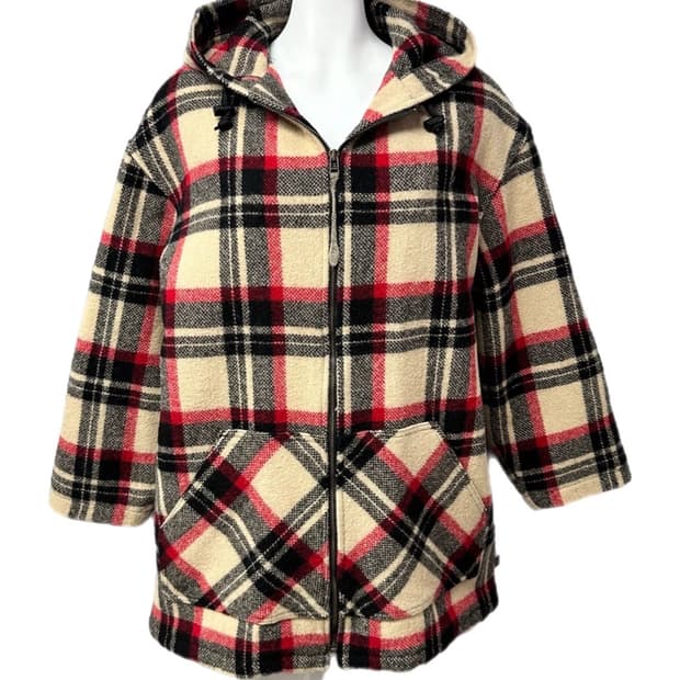 울리치 체크 후드 퀼팅자켓