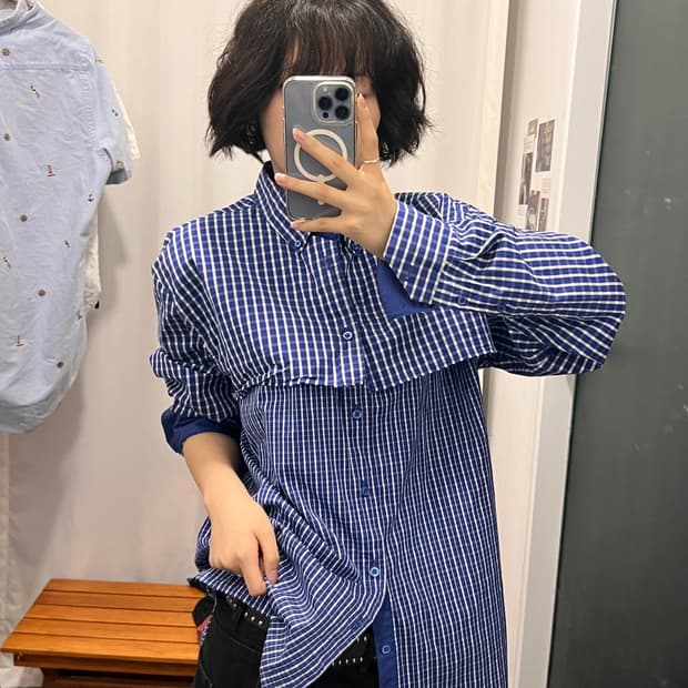 아더에러 초기작 절개 체크 롱슬리브 셔츠