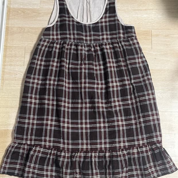 모리걸 체크 나시 원피스 