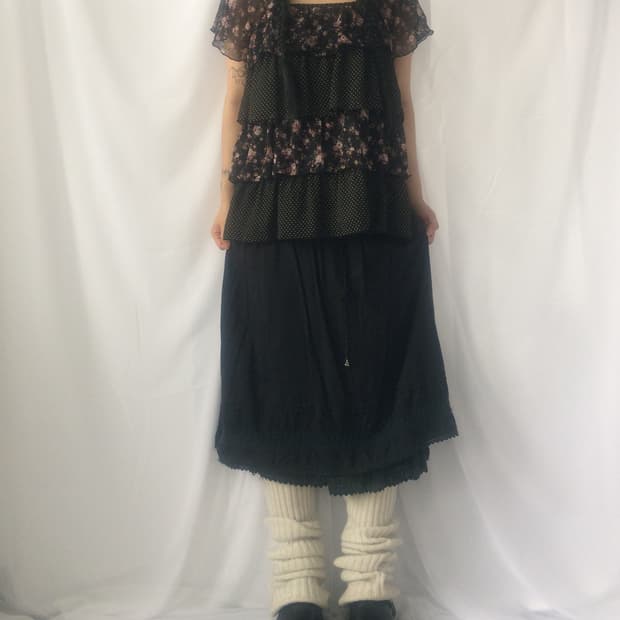 Rosa cheri Flower dot pattern layer blou