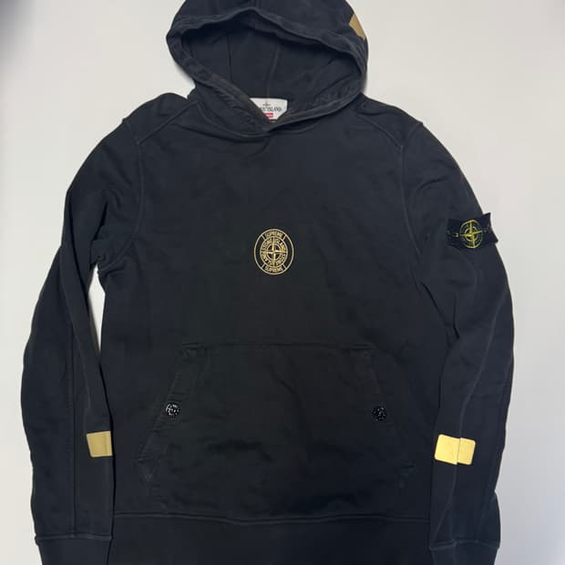 정품인증!! 스톤아일랜드 x 슈프림 17fw 기모 후드티 L
