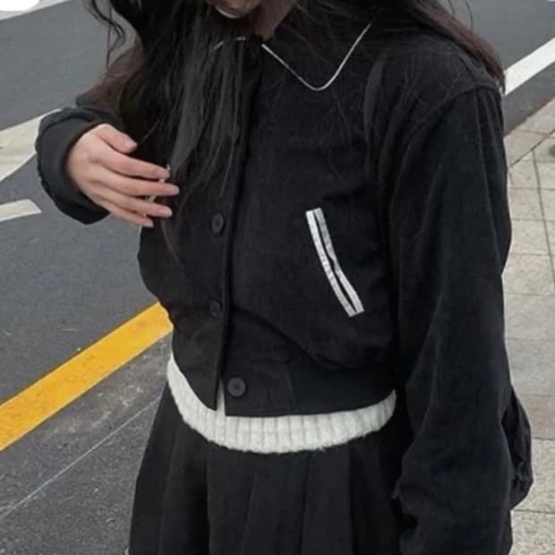빈티지 코듀로이 바시티 자켓