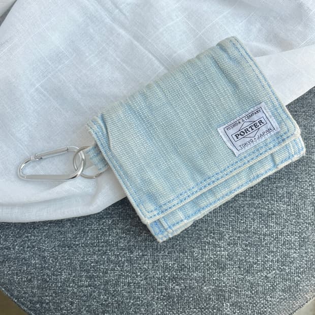 Porter 포터 데님 지갑 라이트 블루