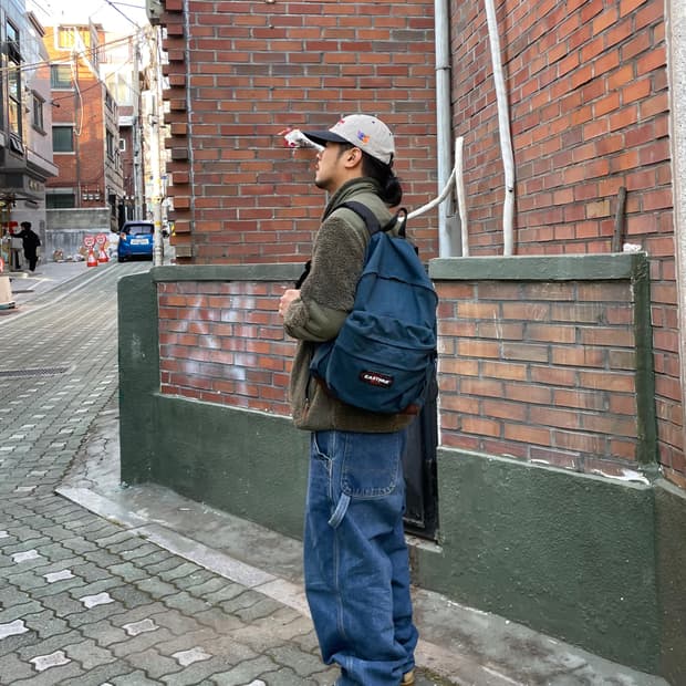 90년대 이스트팩 백팩 made in usa 네이비