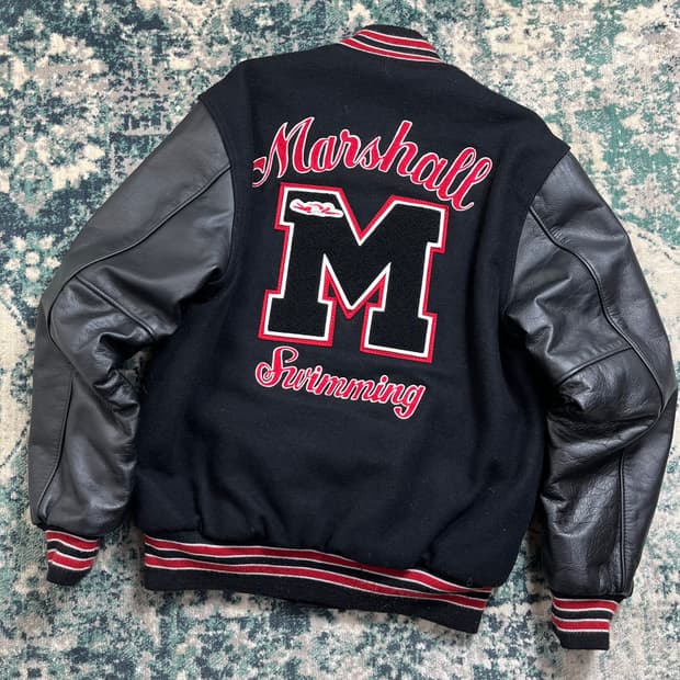 80s Holloway usa 미제 바시티 가죽 자켓(S)