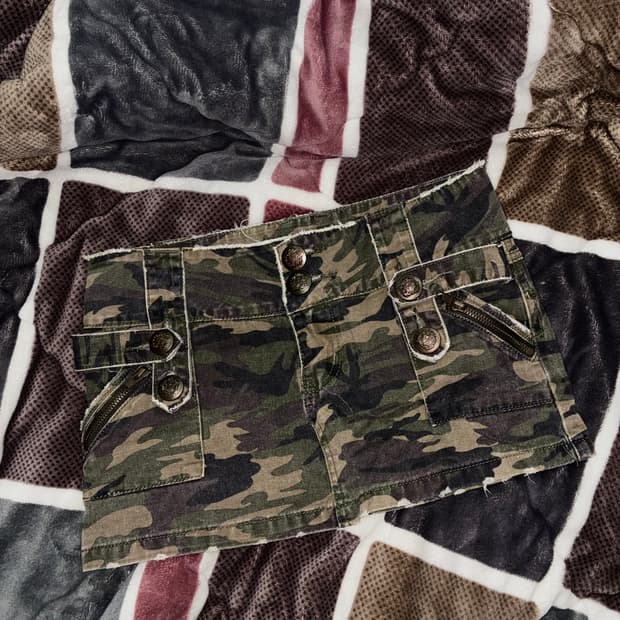 y2k 버튼디테일 밀리터리 로우라이즈 스커트