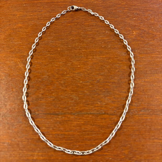 새상품 신주 실버코팅 각인 체인 목걸이