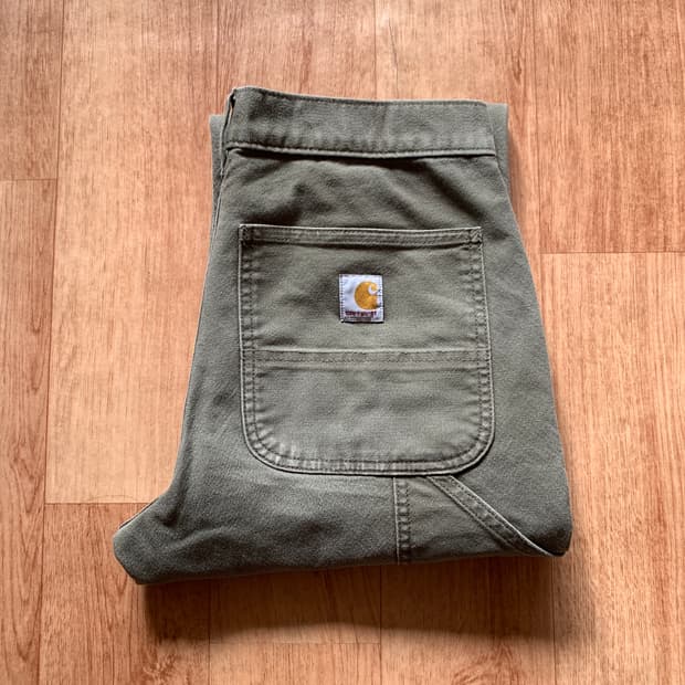 칼하트 릴렉스드핏 카펜터 팬츠 올리브 30x32