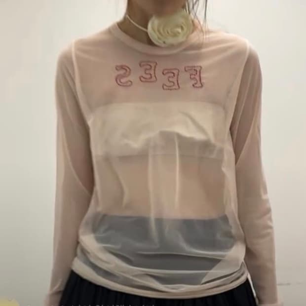 샵페어리 FEES 티셔츠 시스루 롱슬리브