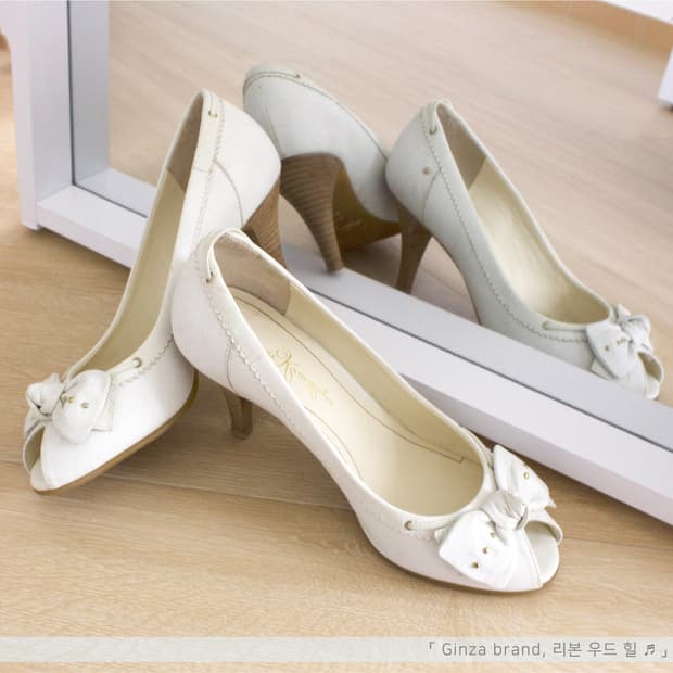 GINZA BRAND 리본 우드 힐𓂃 ♬