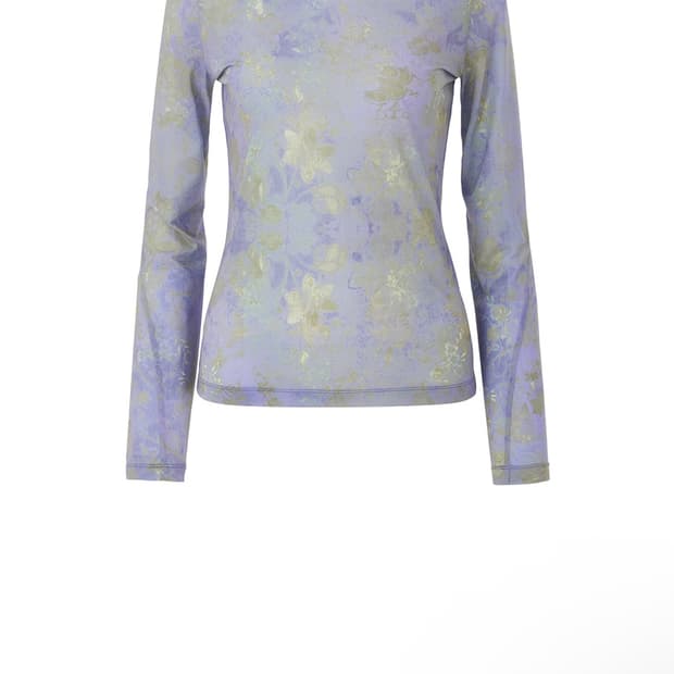 TRACE FLORAL SHEER TOP (OLIVE LAVENDER)