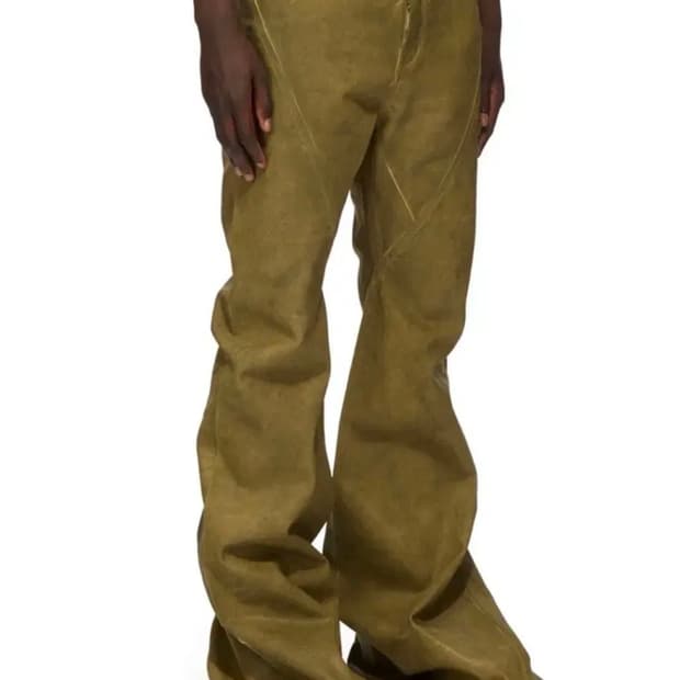 (31) 릭오웬스 다크쉐도우 포터빌 바이어스 부츠컷 세이지 그린 코팅