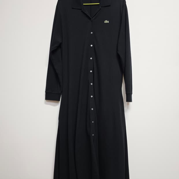 라코스테 블랙 롱 셔츠 원피스