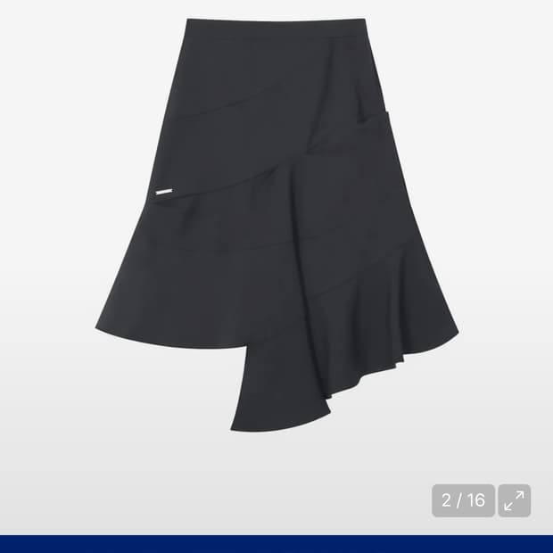 미세키서울 Diagonal midi skirt BLACK