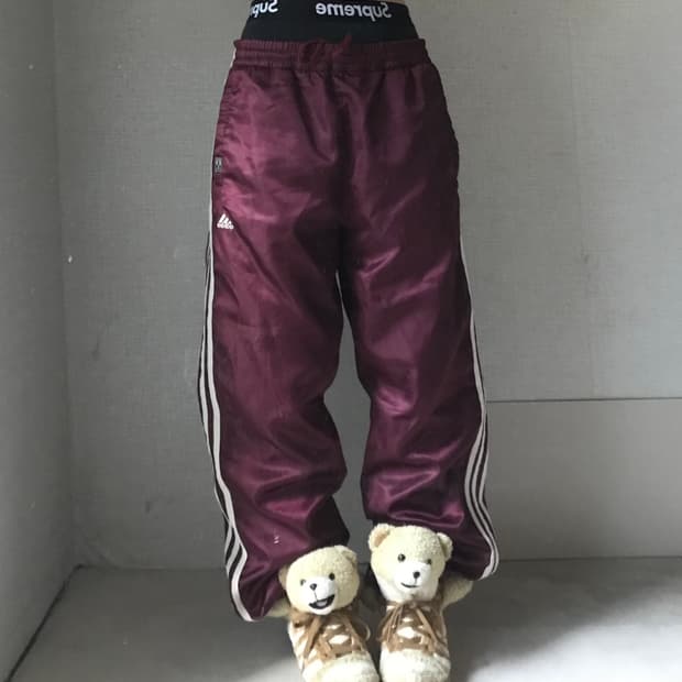 아디다스 버건디 와이드 트레이닝 팬츠