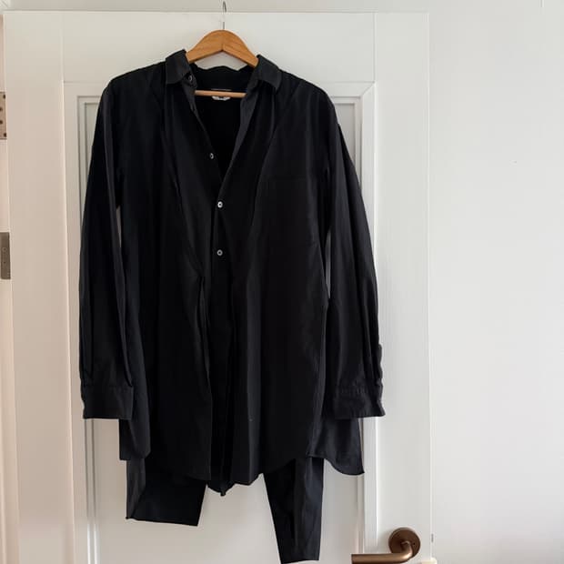 꼼데가르송 옴므플러스 블랙 롱셔츠