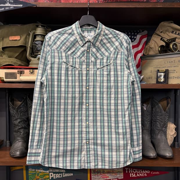 00s 리바이스 레트로 무드 플래드 체크 웨스턴셔츠 N597