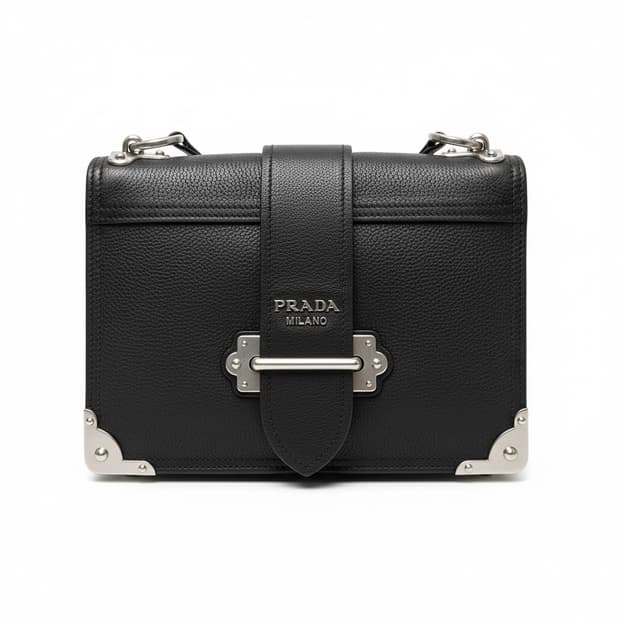프라다 정품 카이에 블랙 가죽 숄더백
