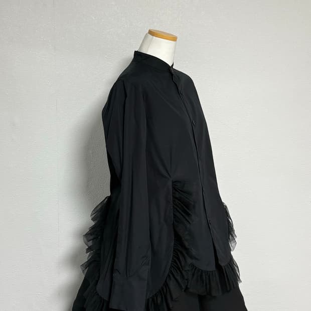 23ss 느와케이니노미야 꼼데가르송 튤 프릴 셔츠 s