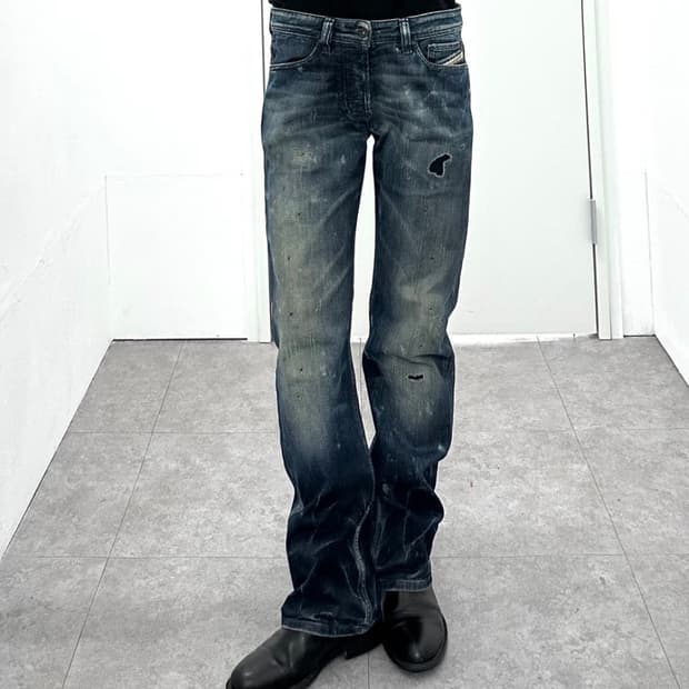 디젤 Diesel OOSWW Stretch Distressed Denim