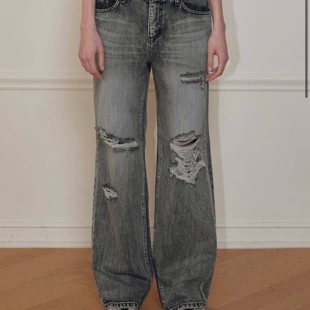 보헤미안서울 HIGHLIGHT DAMAGE WIDE PANTS