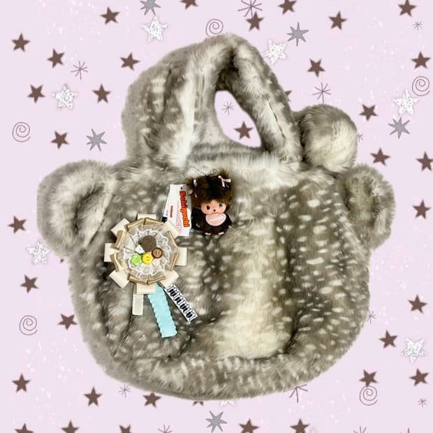 밤비 곰돌이 퍼 핸드백 🧸