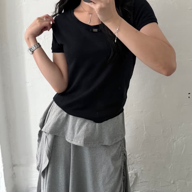 Burberry 버버리 블루라벨 블랙 미니 버클 탑