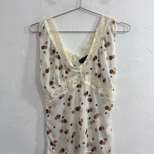 dot lace sleeveless 