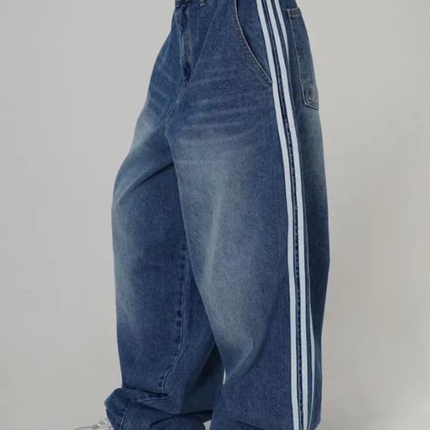 트랙 데님 팬츠