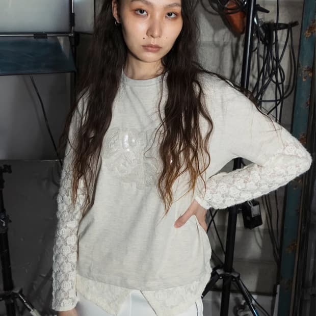 [새상품] 김미더영 G_HEM KNIT T_SHIRT / OATMEAL