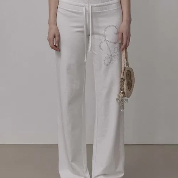 [S] 스컬프터 Faith Cotton Track Pants White