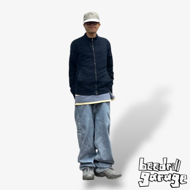 자라 네이비 스티치 블루종 자켓