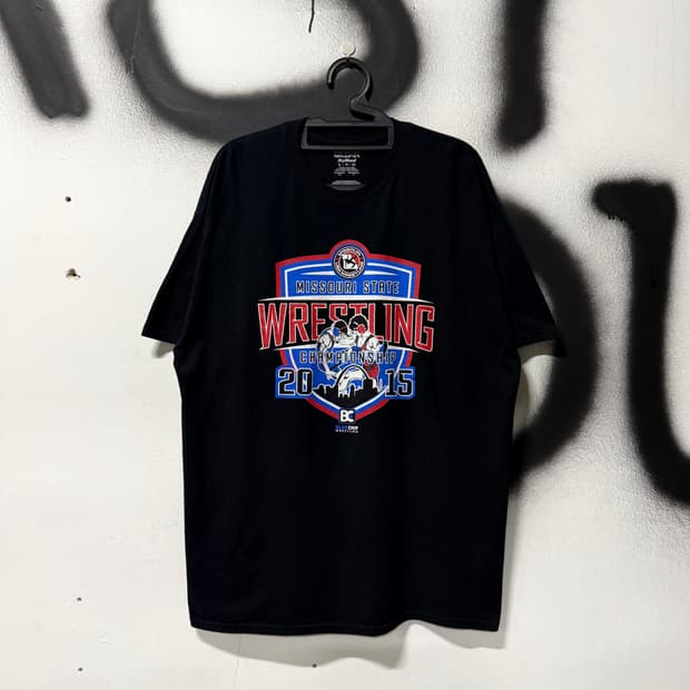 Gildan 길단 2015 레슬링 챔피언 프린팅 반팔 티셔츠