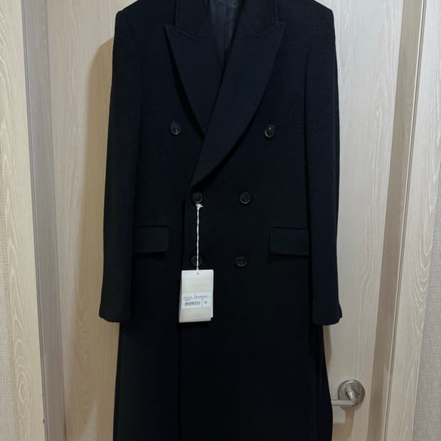 아워레가시 블랙 울 모헤어 웨일 코트 46