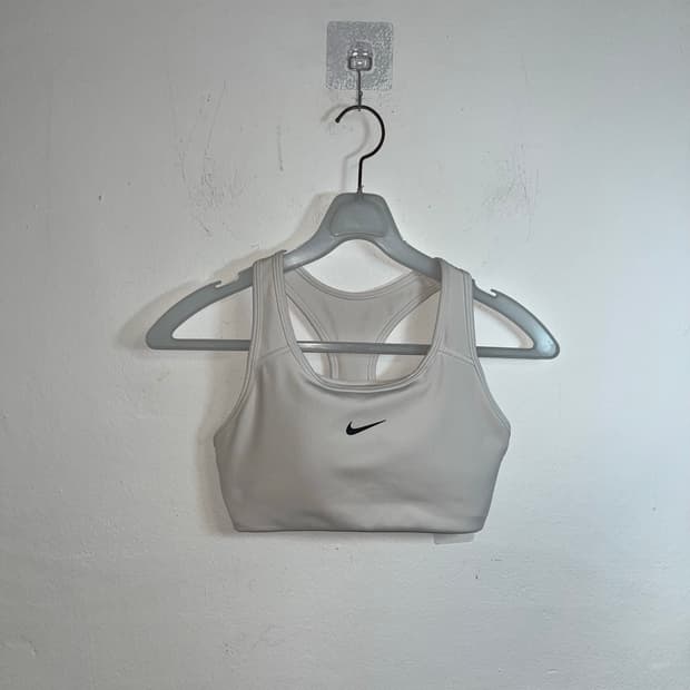 Nike White Mid Swoosh Sports top