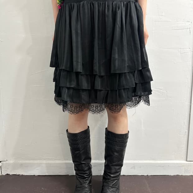 theoria glossy layered skirt