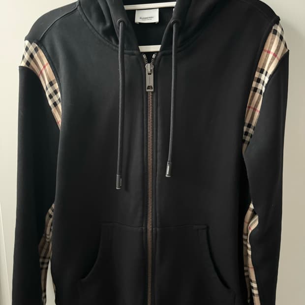버버리 체크패널 후드집업