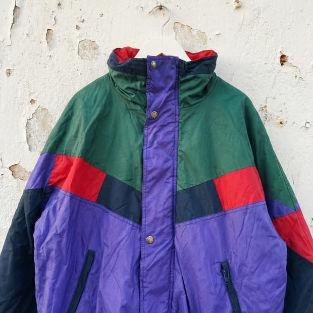 90s Retro Color-Block Windbreaker