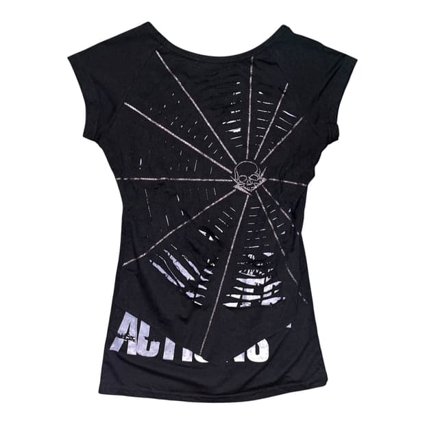레터링 프린팅 해골 거미줄 반팔티 펑크y2k갸루