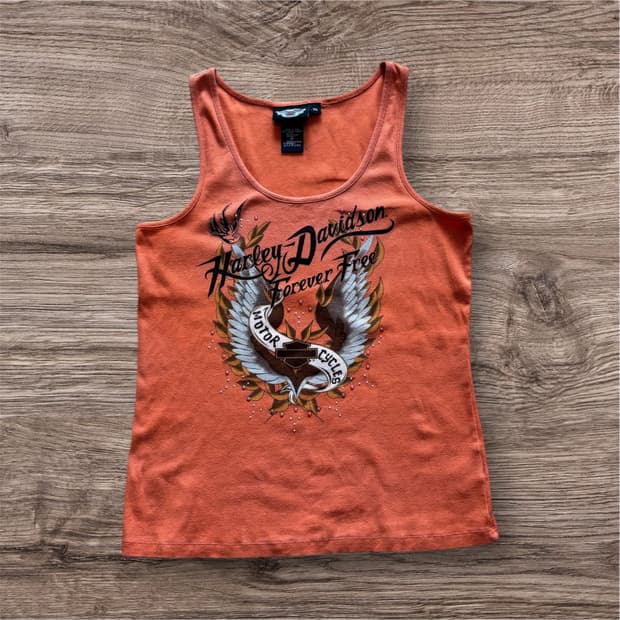 00‘s Harley Davidson y2k orange tank top