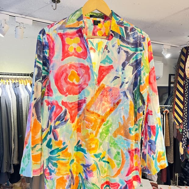 랄프로렌 컬러 아트워크 셔츠