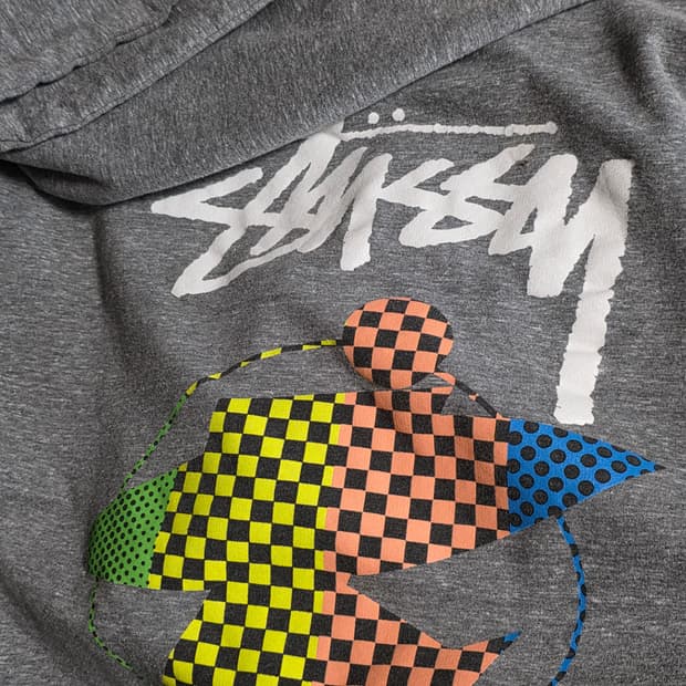 스투시 그래픽 후드집업 그레이 S